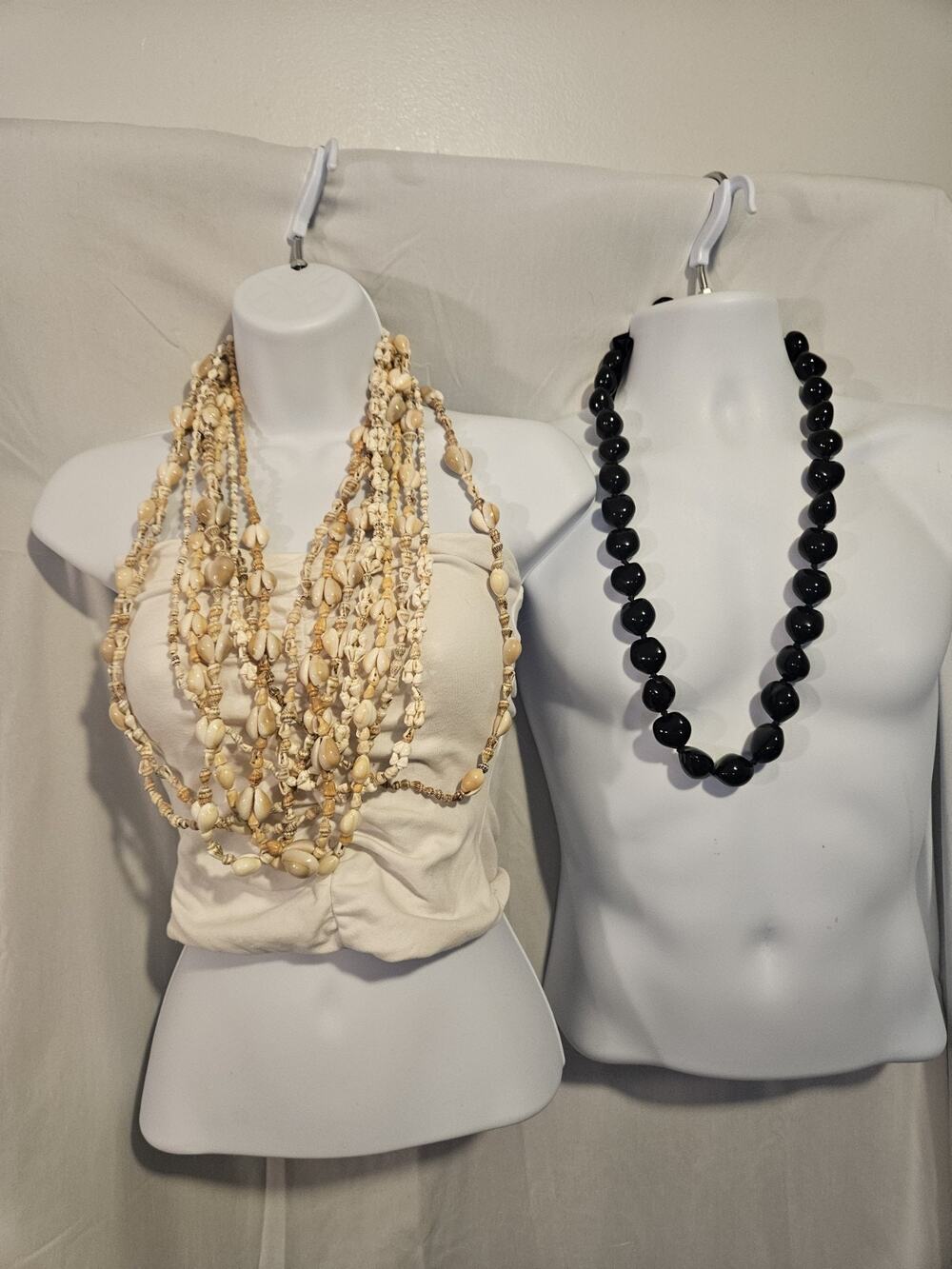 Hawaiian Lei Shell Necklaces Lot, 1 Male, 8 Female, Beach Wedding Boho, Aloha